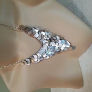 Silver Shell Necklace With Matching Earrings
